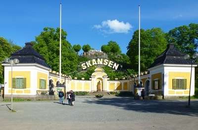 Alter Haupteingang von Skansen in Stockholm